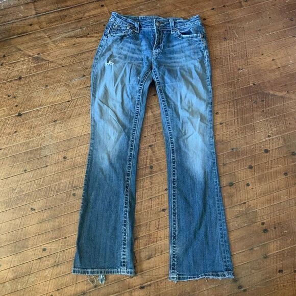 Miss Me bling sequin distressed western boot size 29 jeans - Picture 1 of 4